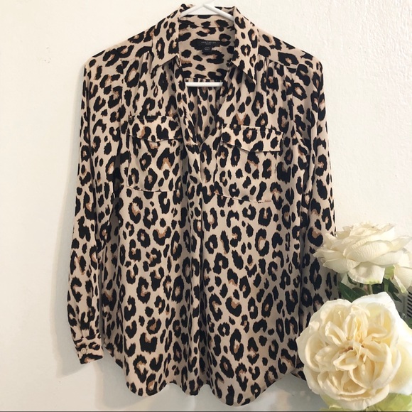 Ann Taylor Tops - Ann Taylor Leopard Print Camp Shirt Blouse